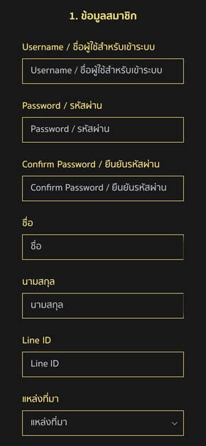 กรอกข้อมูลของผู้สมัคร