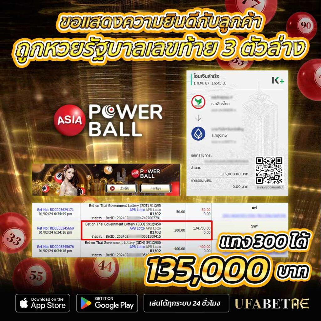 ซื้อหวยไทย APB เริ่มต้นที่ UFABETAE แทงหวยมือถือ แค่ 5 บาท