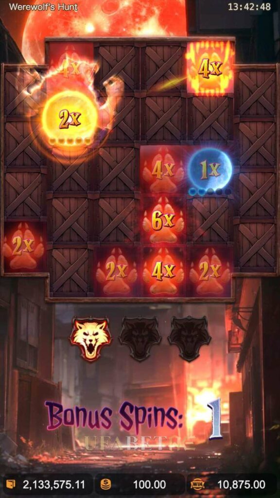 รีวิวสล็อต Werewolf’s Hunt ฟีเจอร์ Hold & Spin