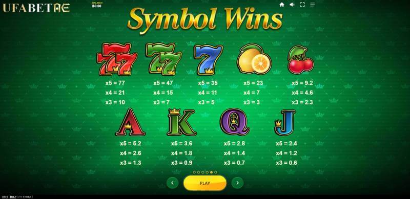 รีวิวสล็อต 777 Strike ตารางจ่าย สล็อตเดโม่