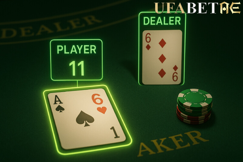 เทคนิค ไพ่แบล็คแจ็คออนไลน์ การตัดสินใจเมื่อผู้เล่นได้แต้ม 17 และดีลเลอร์ได้ 6