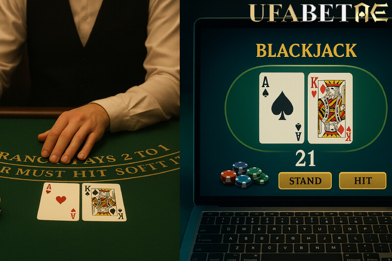 แบล็คแจ็ค เว็บยูฟ่า เว็บตรงการ์ด Ace King และตัวเลือก Stand/Hit